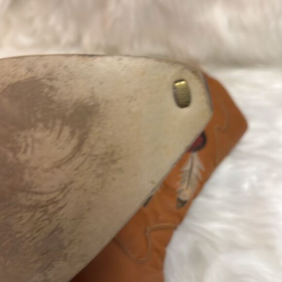 Vintage Real Leather Cowboy Boots Dream Catcher Festival Rave Burning Man A22 - Picture 15 of 15